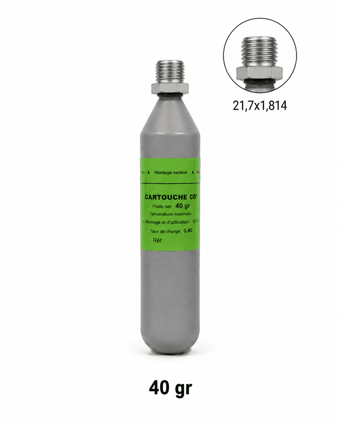 Butelie CO₂ trapă 21.7x1.814 - 40 g