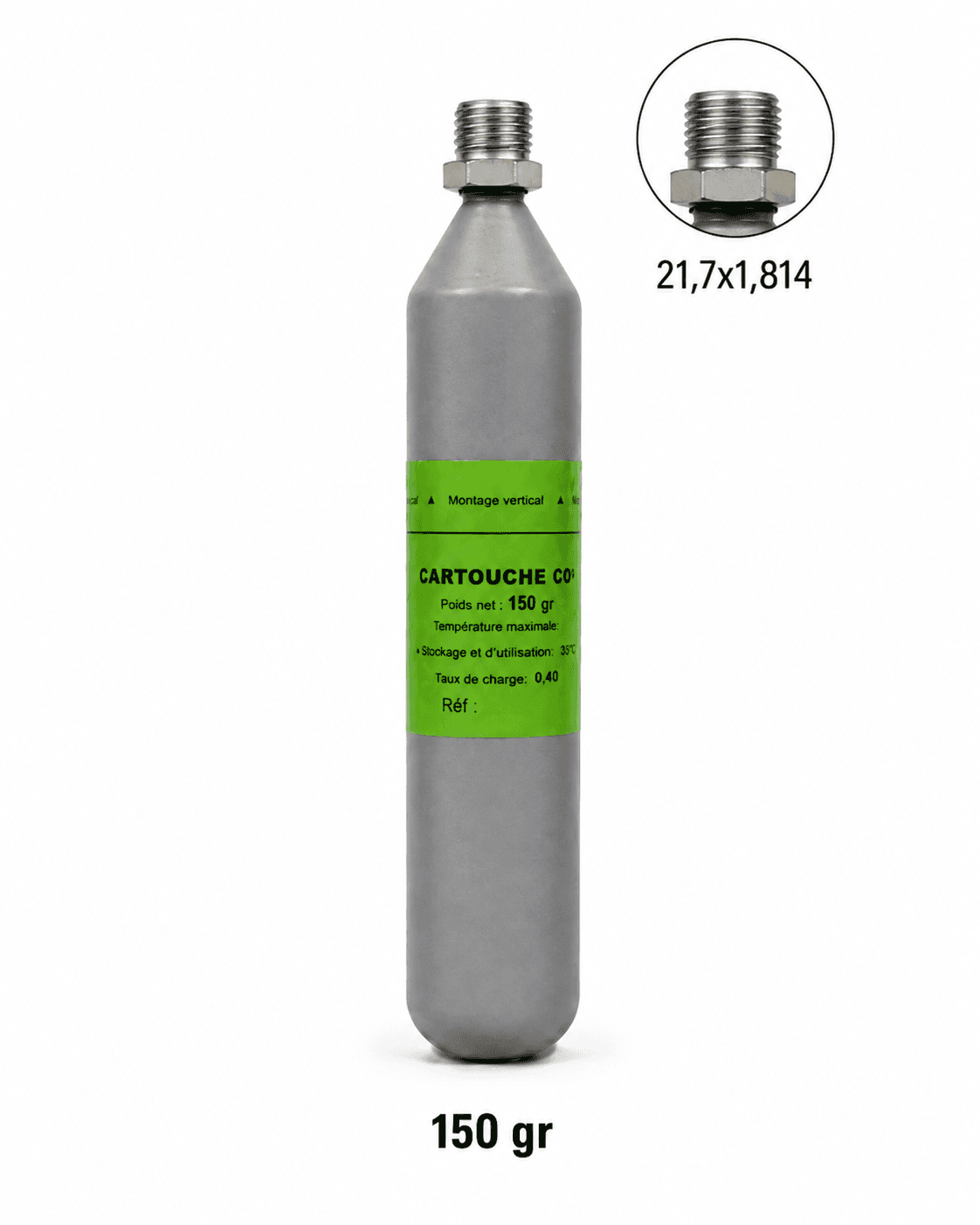 Butelie CO₂ trapă 21.7x1.814 - 150 g