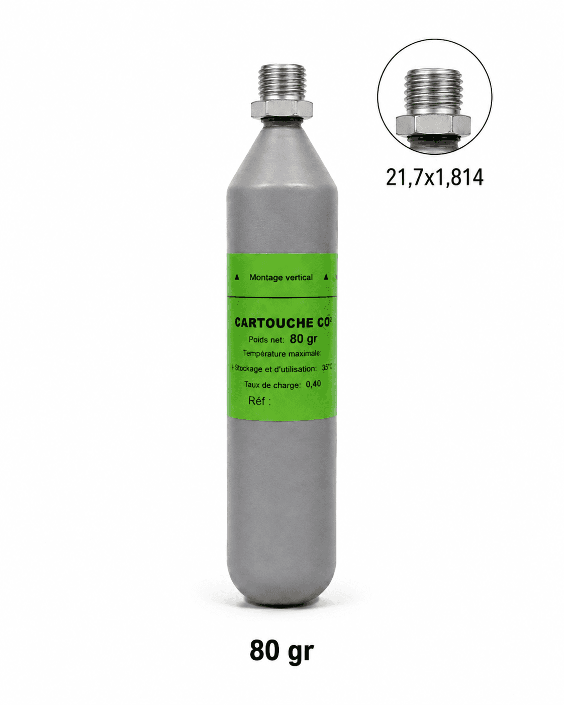 Butelie CO₂ trapă 21.7x1.814 - 80 g