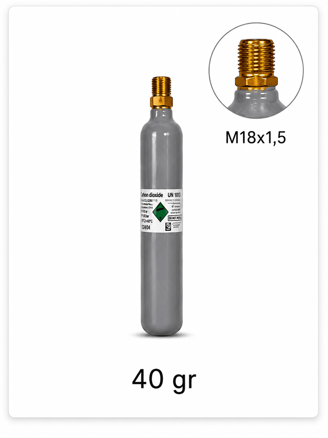 Butelie CO₂ trapă M18x1.5 - 40 g