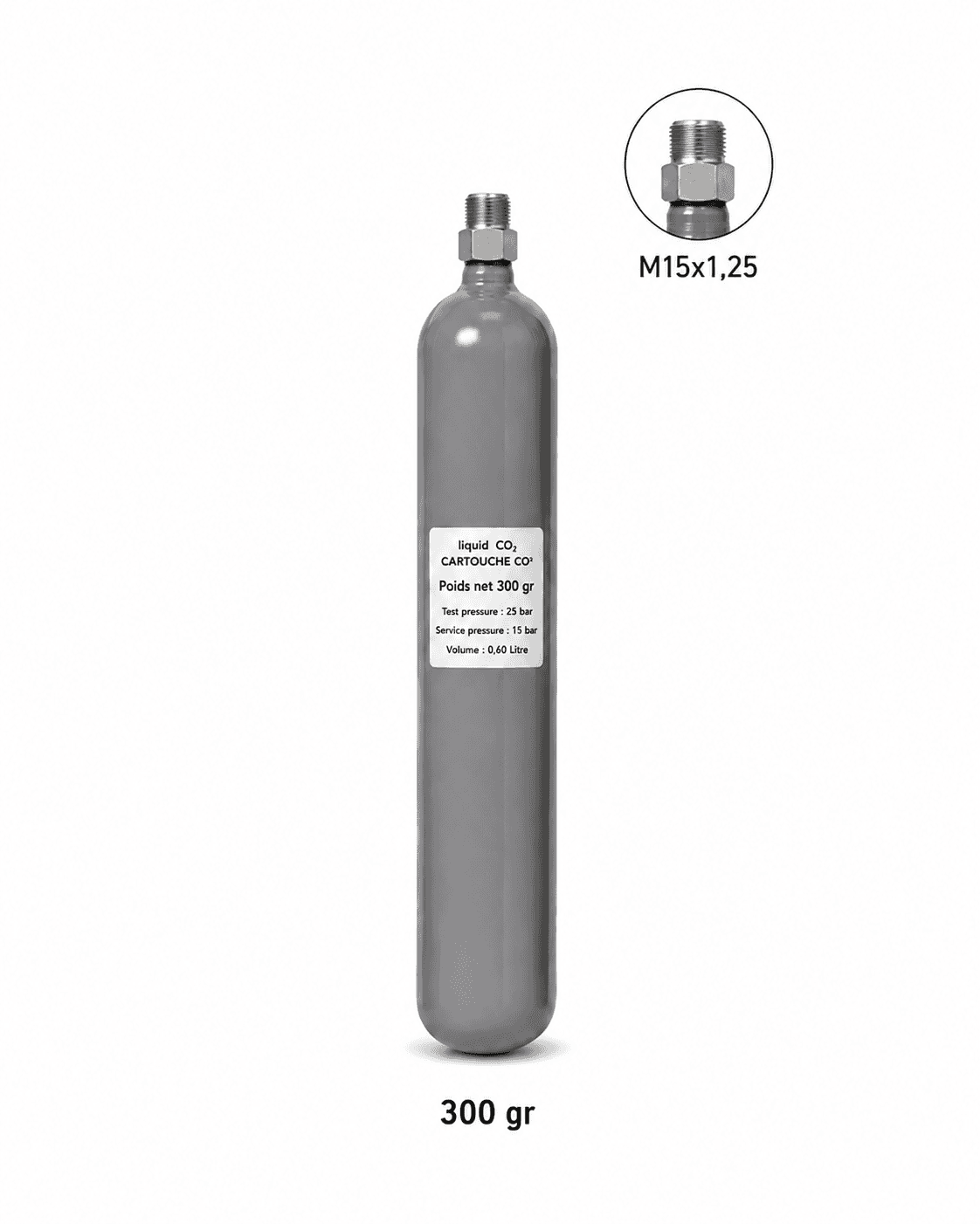 Butelie CO₂ panou M15x1.25 - 300 g