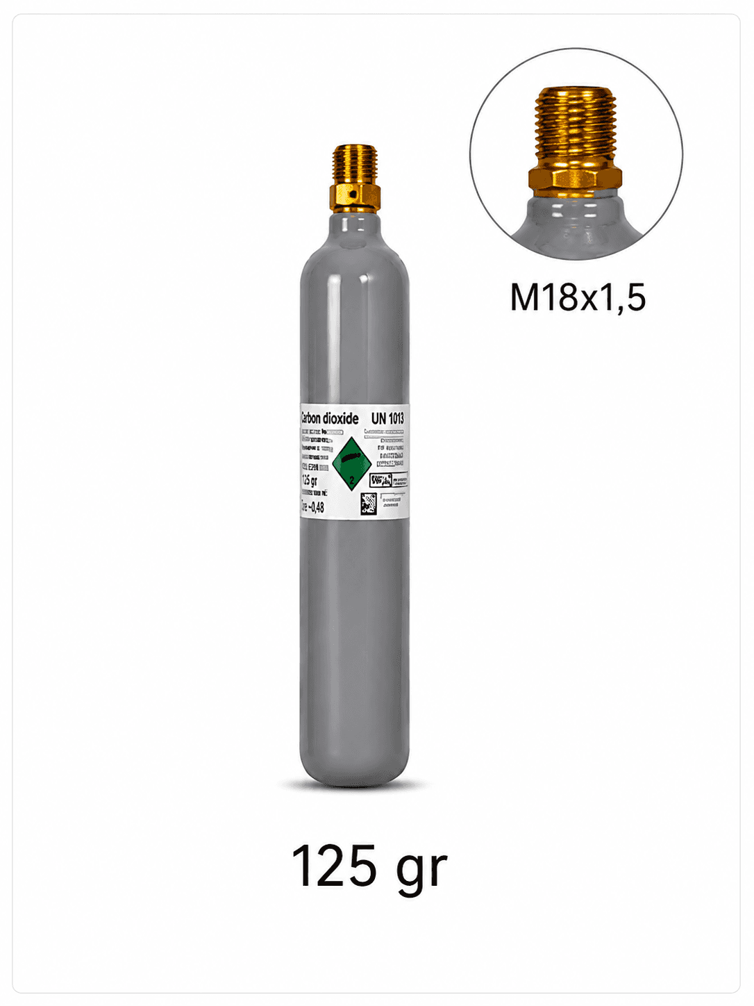 Butelie CO₂ trapă M18x1.5 - 125 g