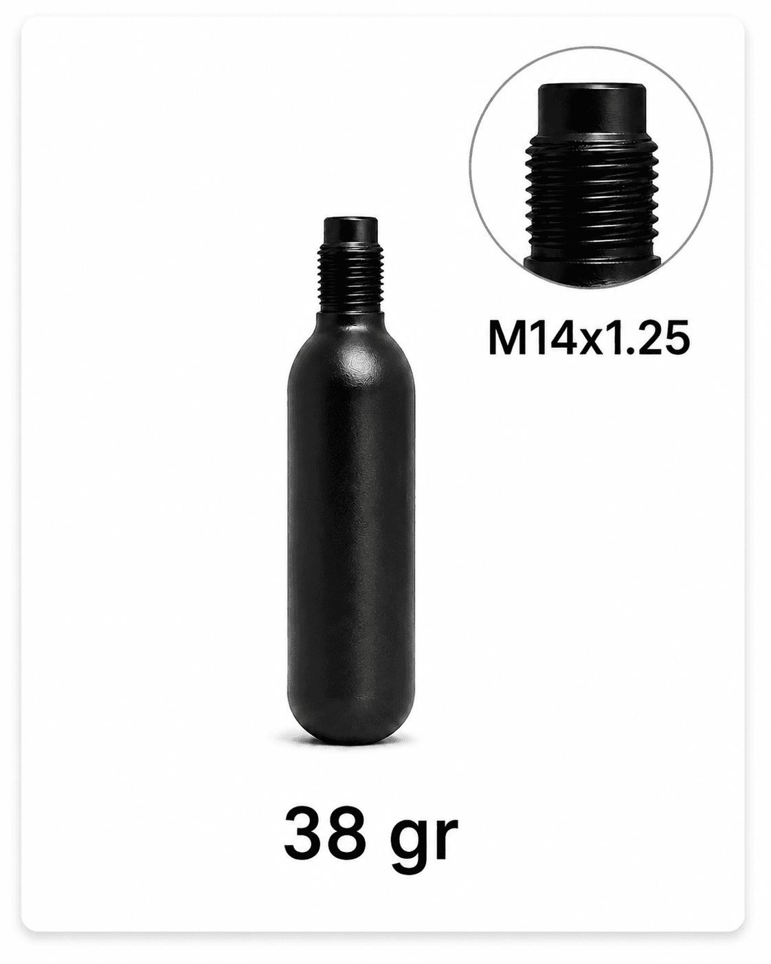 Butelie CO₂ trapă M14x1.25 - 38 g