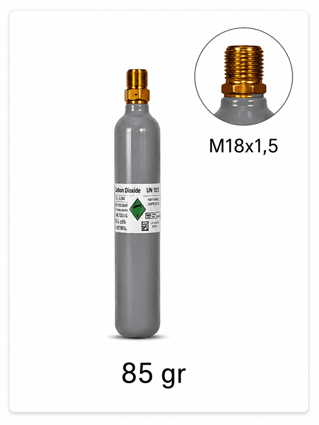 Butelie CO₂ trapă M18x1.5 - 85 g